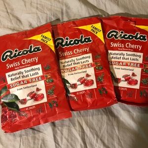 Ricola Swiss cherry SUGAR FREE throat drops 3 pks